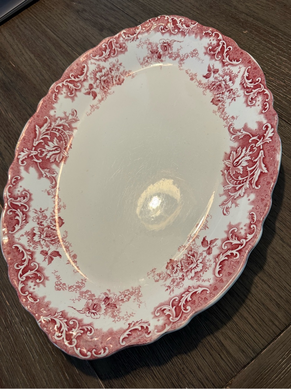 Decorative Pink and White Floral Serving Platter - Elegant Home Dining